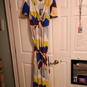 Modcloth Colorblock Dress White/Blue Sz 18 as seen on Kelly Clarkson NWT